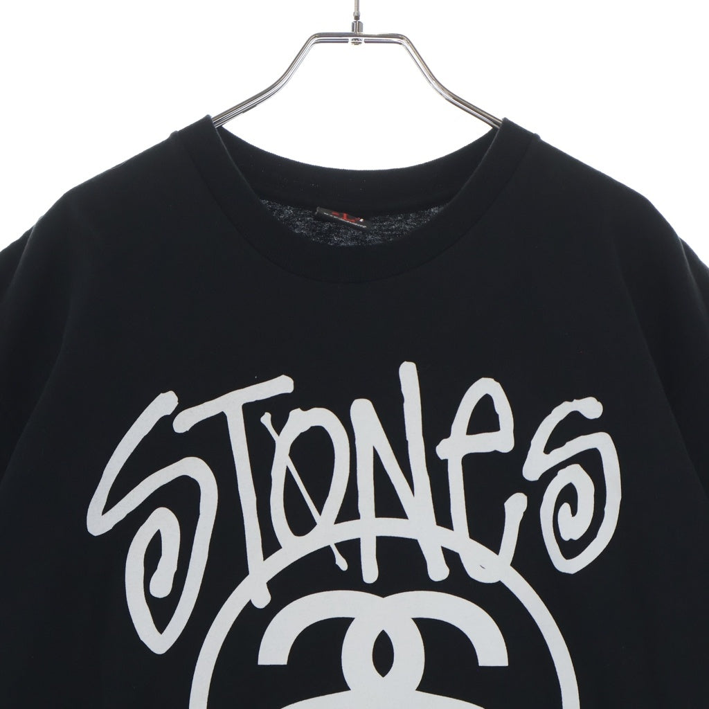 STUSSY(ステューシー) 00S STONE THROW 2009 ストーンズ スロー クルーネック カットソー 半袖Tシャツ ブラック