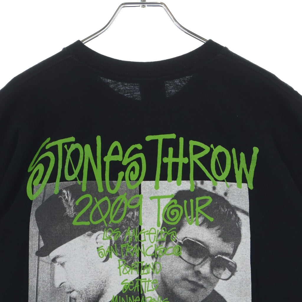 STUSSY(ステューシー) 00S STONE THROW 2009 ストーンズ スロー クルーネック カットソー 半袖Tシャツ ブラック