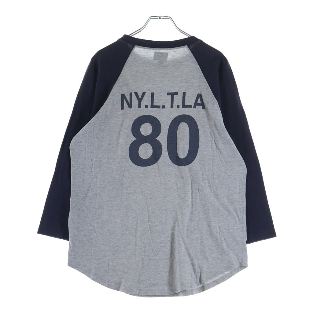 STUSSY(ステューシー) 90S VINTAGE NYLTA 80 ロゴデザイン クルーネック カットソー ラグランスリーブTシャツ グレー