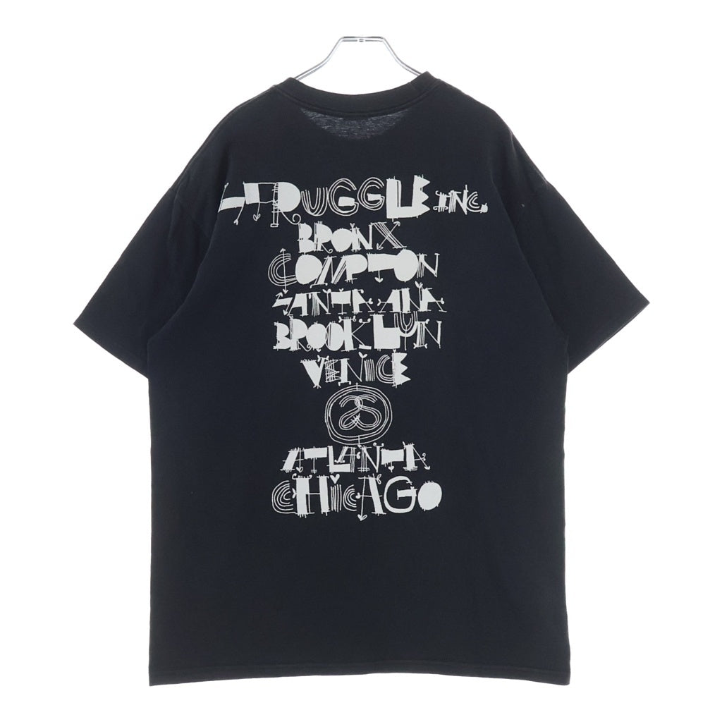 STUSSY(ステューシー) WORLD TOUR TEE ワールドツアー クルーネック カットソー 半袖Tシャツ ブラック