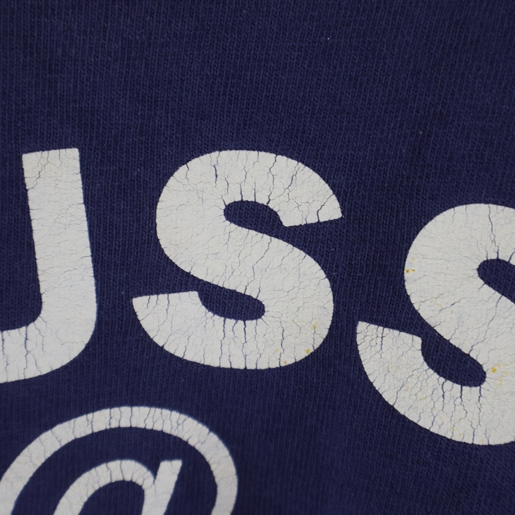 STUSSY(ステューシー) 90S VINTAGE LOSANGELES ヴィンテージ ロサンゼルス 銀タグ ロゴデザイン クルーネック カットソー 半袖Tシャツ ネイビー