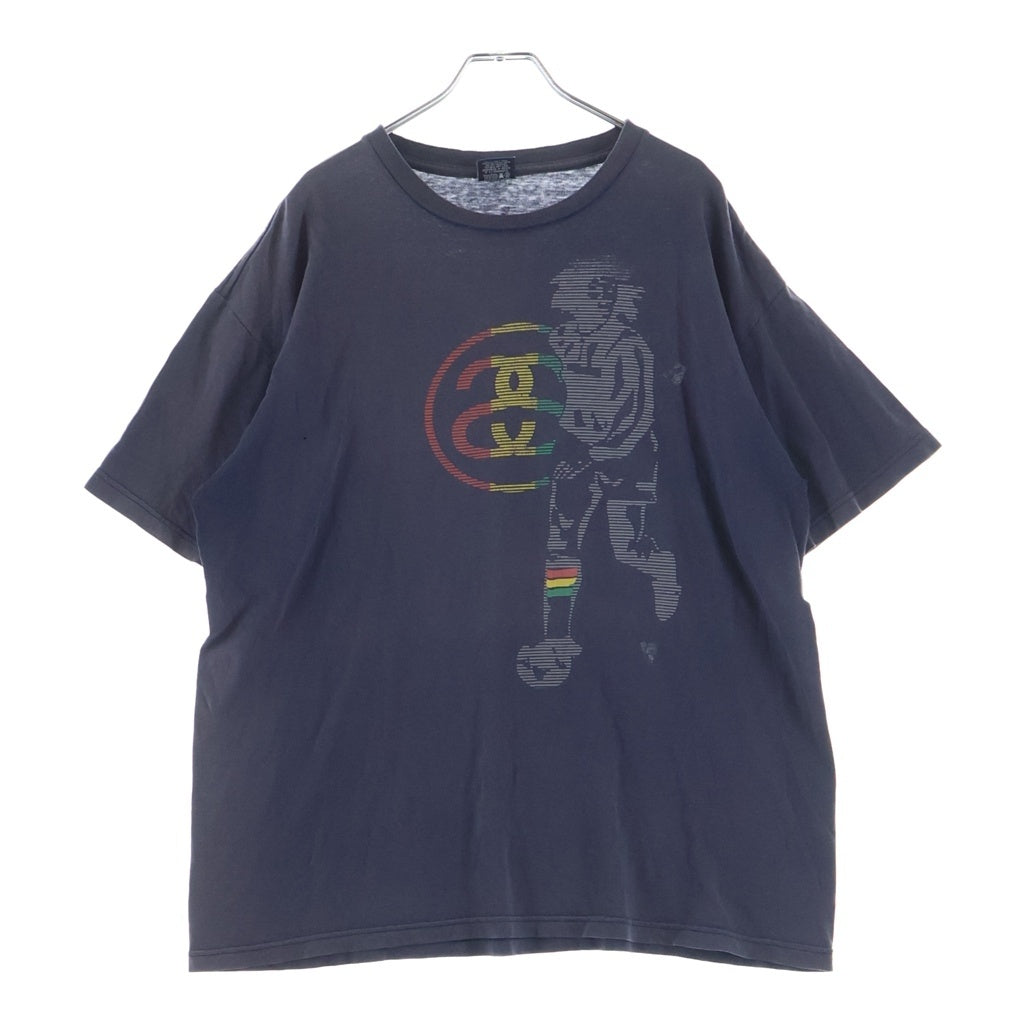 STUSSY(ステューシー) 90S~00S VINTAGE ヴィンテージ ボブマーリー ロゴデザイン クルーネック カットソー 半袖Tシャツ ブラック