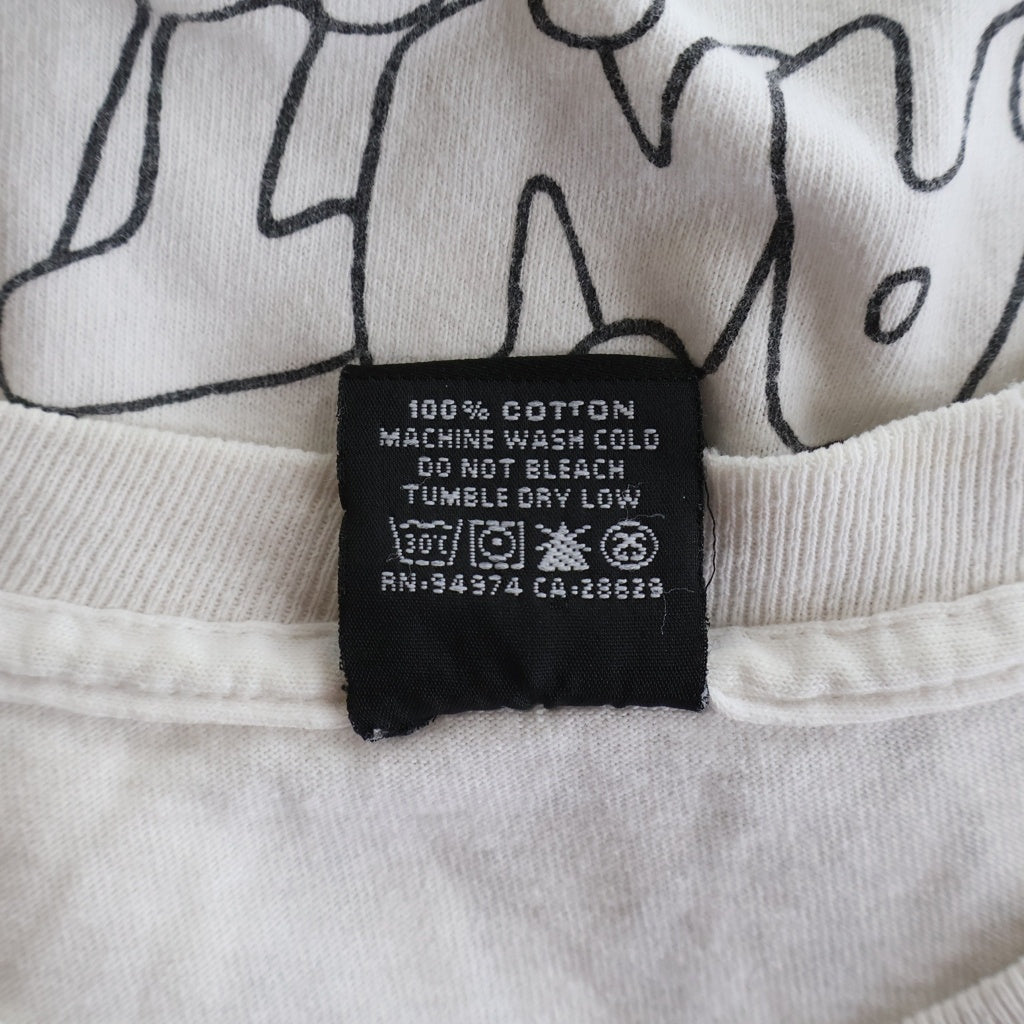 STUSSY(ステューシー) 00S VINTAGE WORLDTOUR ヴィンテージ ワールドツアー ロゴデザイン クルーネック カットソー 半袖Tシャツ ホワイト