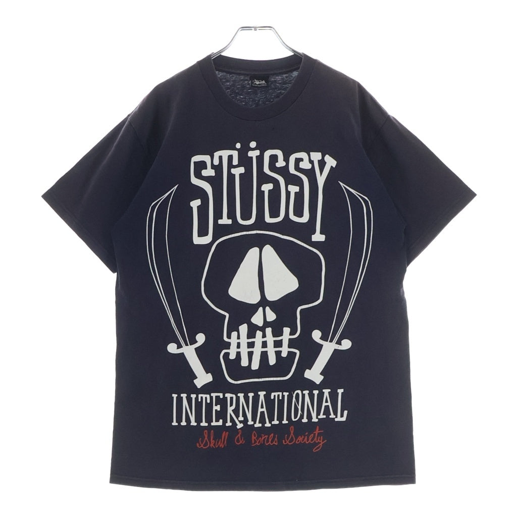 STUSSY(ステューシー) 00S VINTAGE INTERNATIONAL インターナショナル ロゴデザイン クルーネック カットソー 半袖Tシャツ ブラック