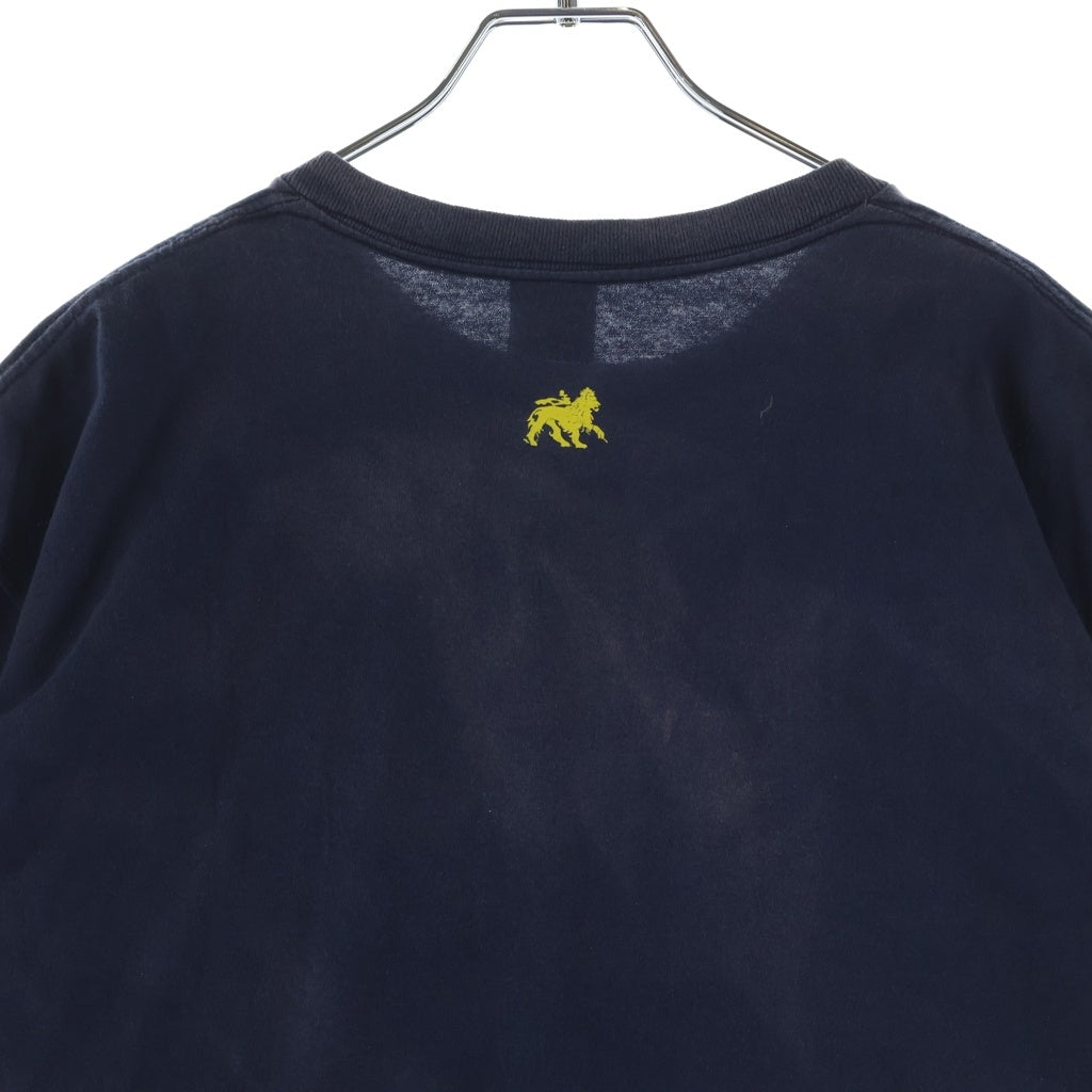 STUSSY(ステューシー) 90S~00S VINTAGE RASTA LIRE ラスタデザイン ロゴデザイン クルーネック カットソー 半袖Tシャツ ネイビー