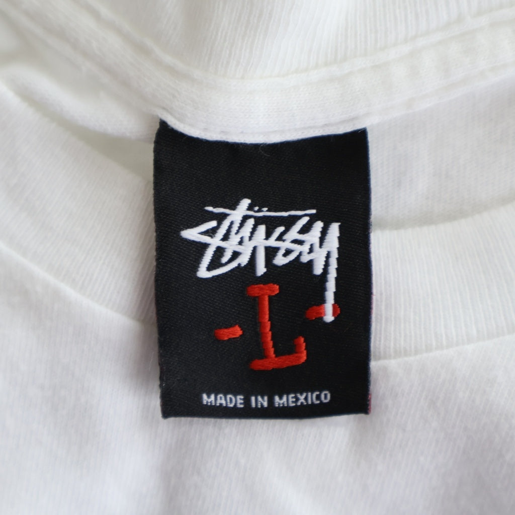 STUSSY(ステューシー) 00S VINTAGE WORLD TRIBE ヴィンテージ ワールド トライブ サッカー ロゴデザイン クルーネック カットソー 半袖Tシャツ ホワイト