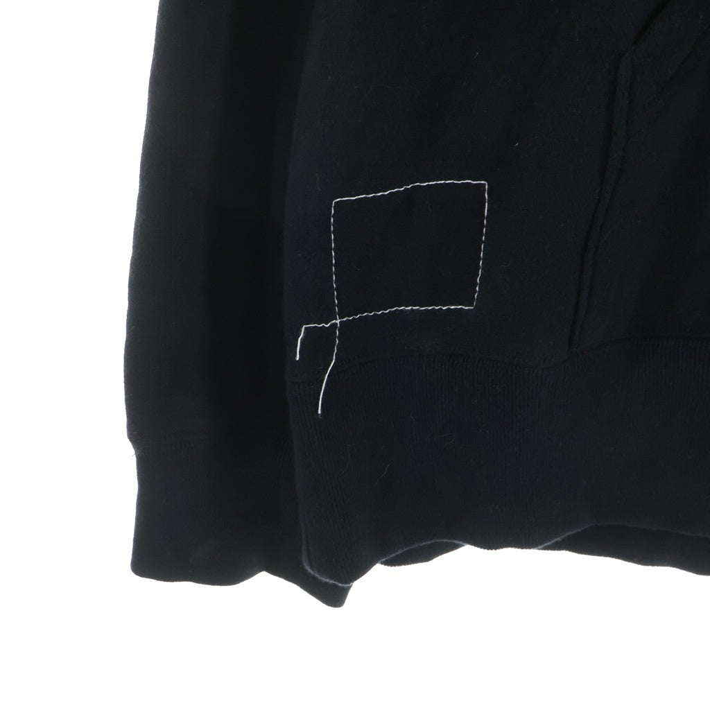 WTAPS(ダブルタップス) ×Sacai Flock Print Hoodie サカイプルオーバーパーカーフーディー ブラック 25-0925S