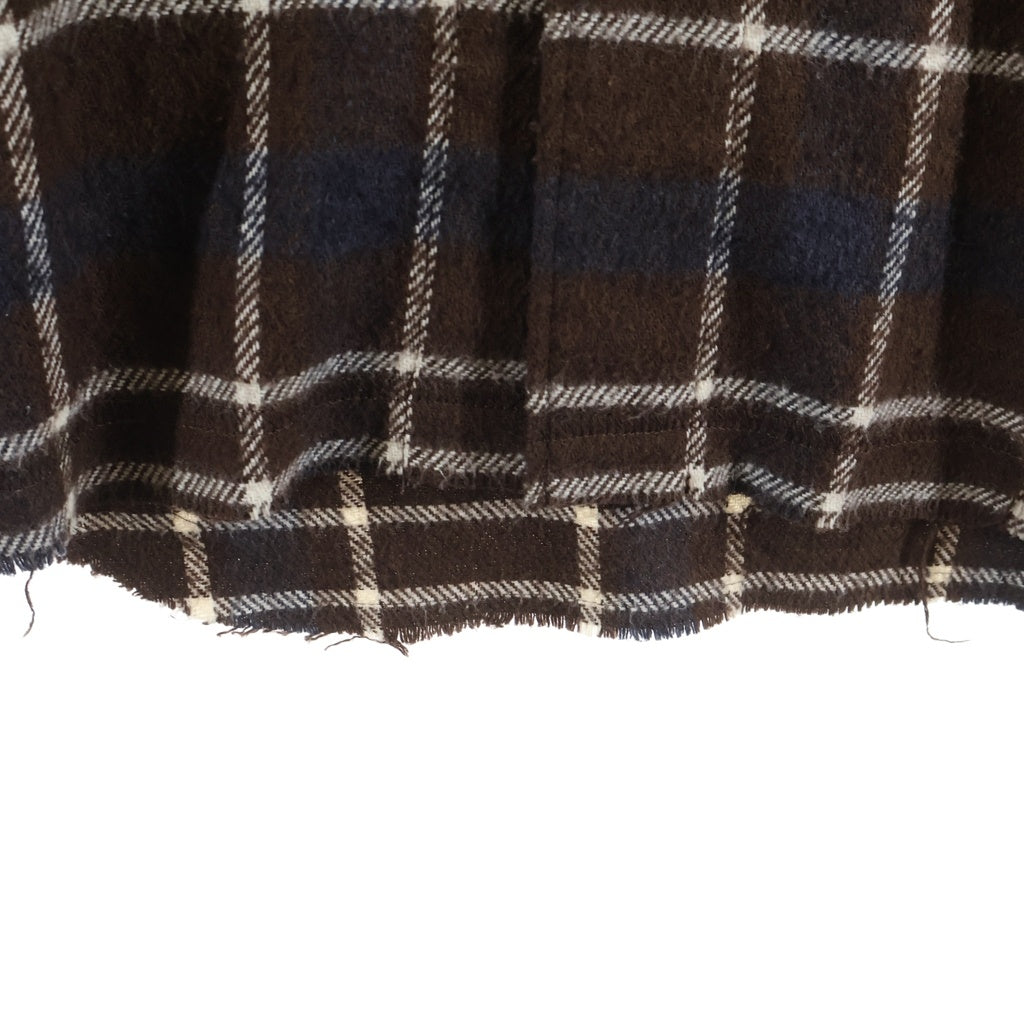 UNDERCOVER(アンダーカバー) カットオフコットン長袖チェックシャツ ブラウン UC2B4406-1