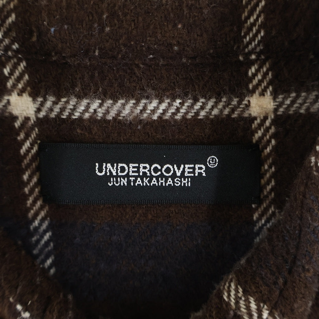 UNDERCOVER(アンダーカバー) カットオフコットン長袖チェックシャツ ブラウン UC2B4406-1