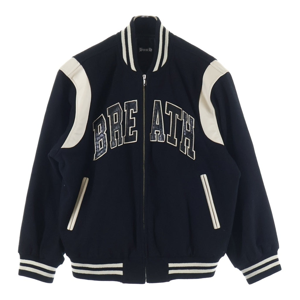 BREATH ブレス PYTHON STADIUM JACKET ロゴパッチ スタジアムジャケット ブルゾン ブラック BRNRG-0-0002 BREATH(ブレス) PYTHON STADIUM JACKET ロゴパッチ スタジアム