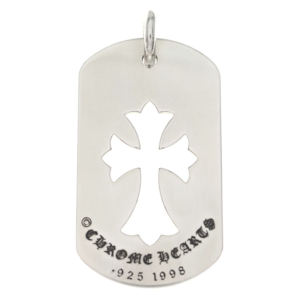 CHROME HEARTS(クロムハーツ) D TAG LRG CO CRS カットアウトクロスドッグタグ ラージ ペンダントトップ シルバー BCA239 レディース