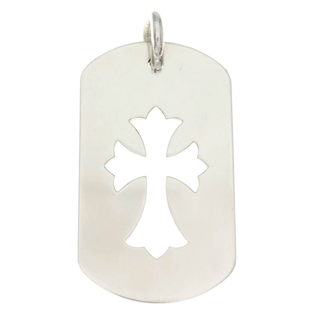 CHROME HEARTS(クロムハーツ) D TAG LRG CO CRS カットアウトクロスドッグタグ ラージ ペンダントトップ シルバー BCA239 レディース