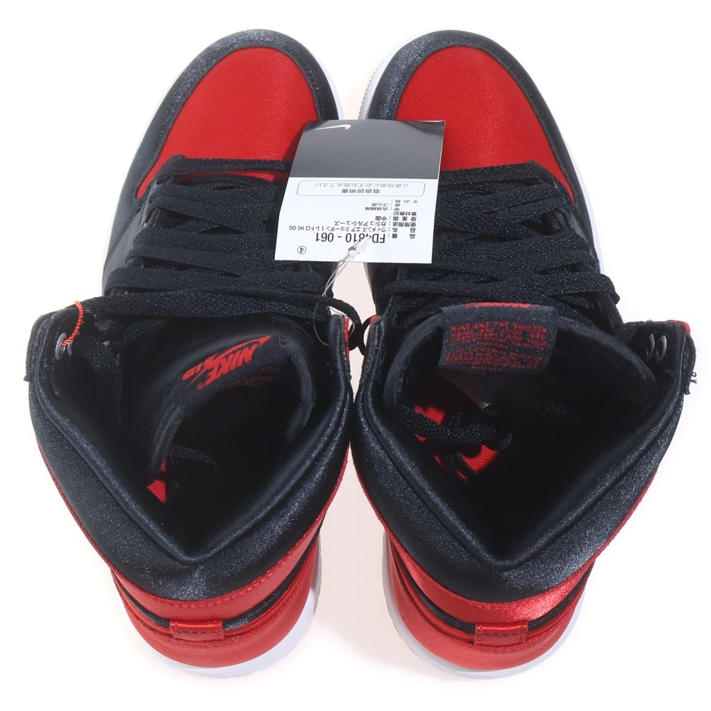 NIKE(ナイキ) WMNS AIR JORDAN 1 HIGH OG SATIN BRED ウィメンズ エアジョーダン1 サテンブレッド ハイカットスニーカー ブラック/レッド US8.5/25.5cm FD4810-061
