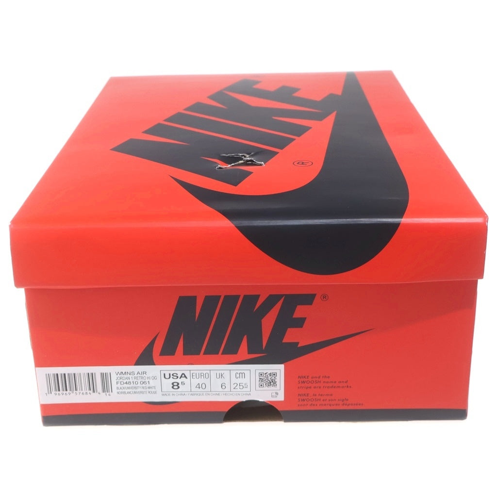 NIKE(ナイキ) WMNS AIR JORDAN 1 HIGH OG SATIN BRED ウィメンズ エアジョーダン1 サテンブレッド ハイカットスニーカー ブラック/レッド US8.5/25.5cm FD4810-061