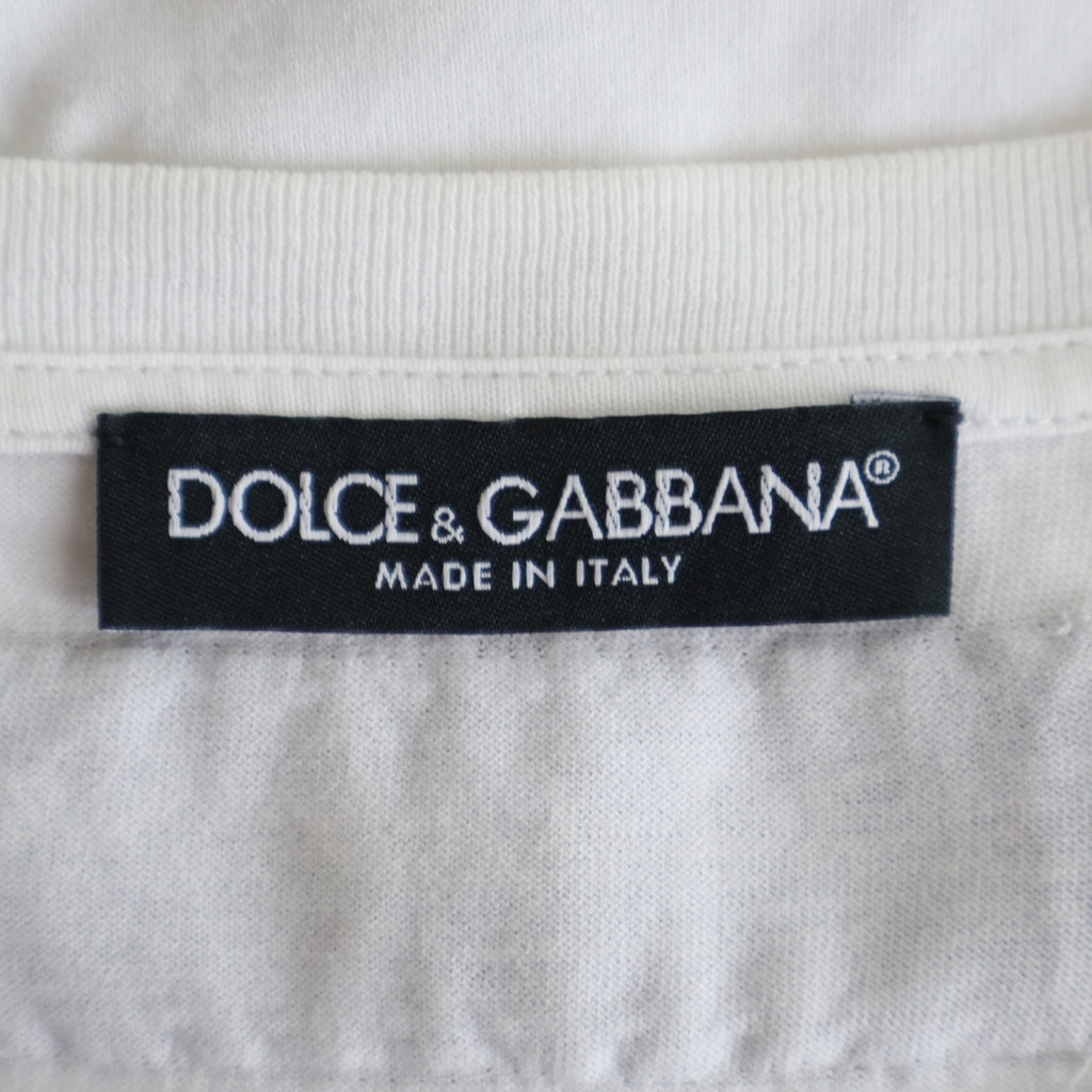 DOLCE & GABBANA(ドルチェアンドガッバーナ) フロントプリント ジャージー ノースリーブタンクトップ ホワイト F8K73Z
