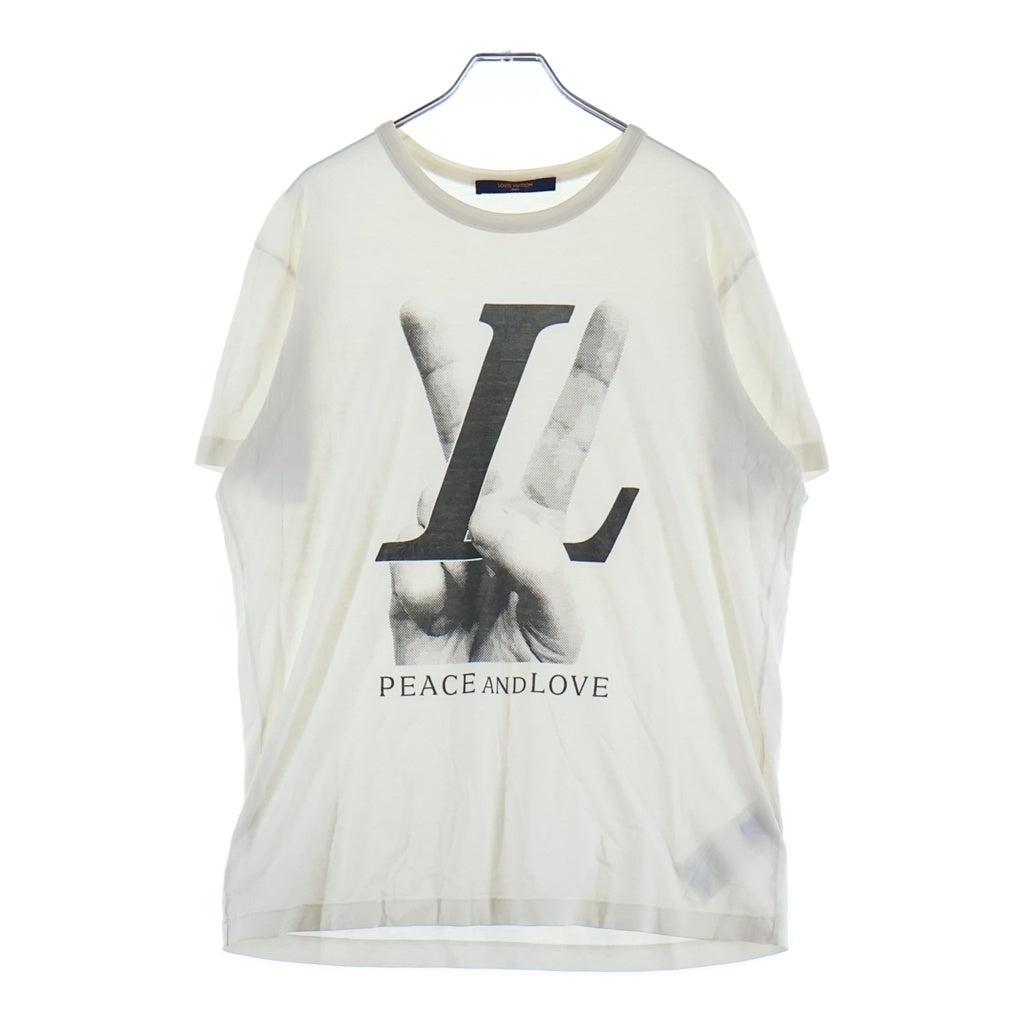 LOUIS VUITTON(ルイヴィトン) 18AW PEACE AND LOVE ピースアンドラブ クルーネック カットソー 半袖Tシャツ ホワイト RM182 FMB HFY79W
