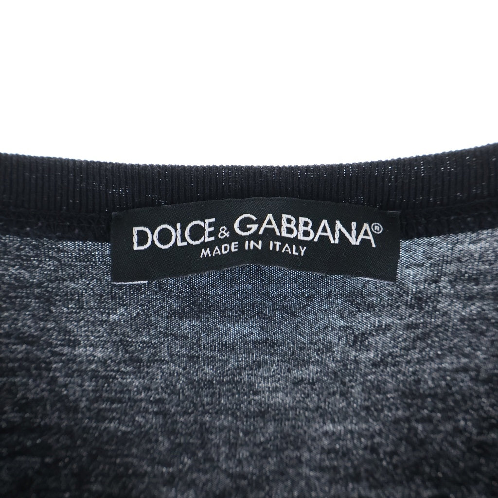 DOLCE & GABBANA(ドルチェアンドガッバーナ) LOGO TAPE ロゴテープ クルーネック カットソー 半袖Tシャツ ブラック
