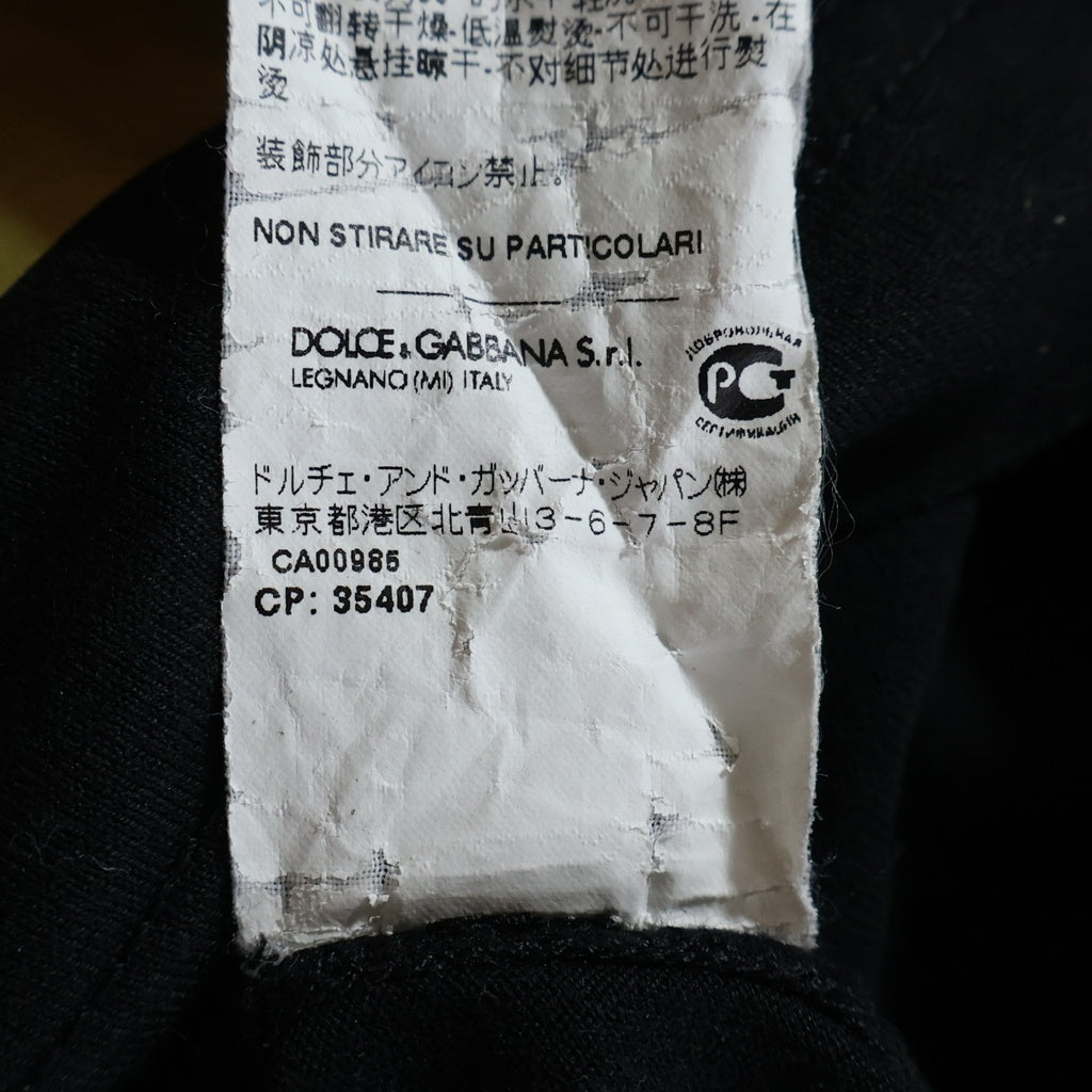 DOLCE & GABBANA(ドルチェアンドガッバーナ) LOGO TAPE ロゴテープ クルーネック カットソー 半袖Tシャツ ブラック