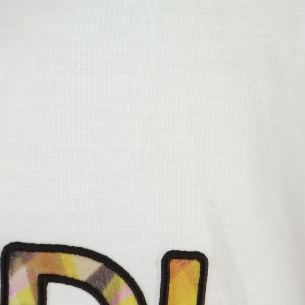 FENDI(フェンディ) ロゴデザイン クルーネック カットソー 半袖Tシャツ ホワイト FY0894ABR9