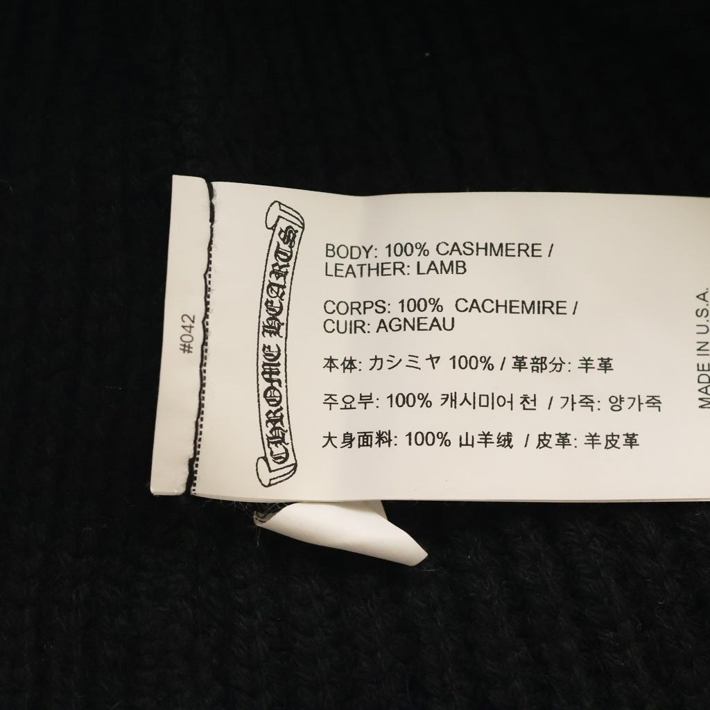 CHROME HEARTS(クロムハーツ) BEANIE BAIT&TACKLE セメタリークロスパッチ カシミア ビーニー 帽子 ブラック