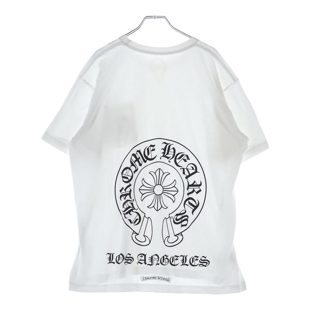 CHROME HEARTS(クロムハーツ) LOS ANGELS HORSESHOE S/S TEE ロサンゼルス限定 ホースシュー クルーネック半袖Tシャツ ホワイト カットソー