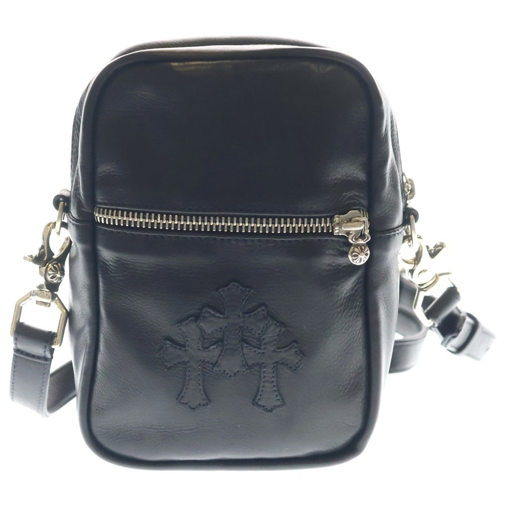 CHROME HEARTS(クロムハーツ) TAKA MINI LTHR タカミニ セメタリークロスパッチレザー ショルダーバッグ ブラック