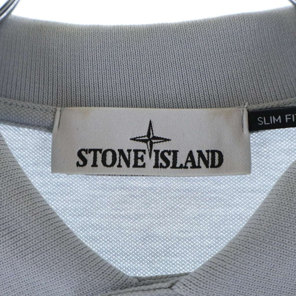 STONE ISLAND(ストーンアイランド) 24SS 胸ロゴデザイン 半袖ポロシャツ ブルー 80152SC18