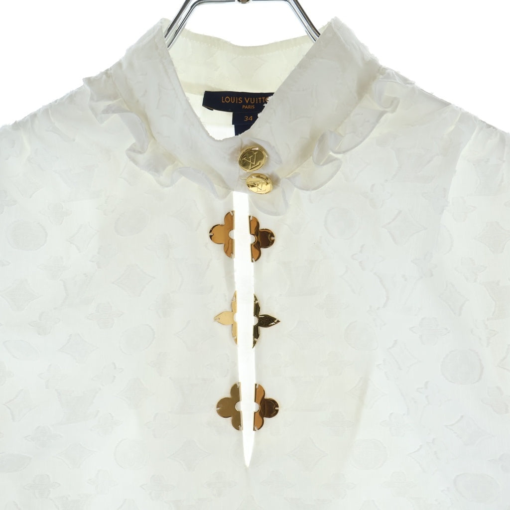 LOUIS VUITTON(ルイヴィトン) モノグラム ノースリーブシャツ ブラウス ホワイト RW192WW AQV FHBL13 レディース