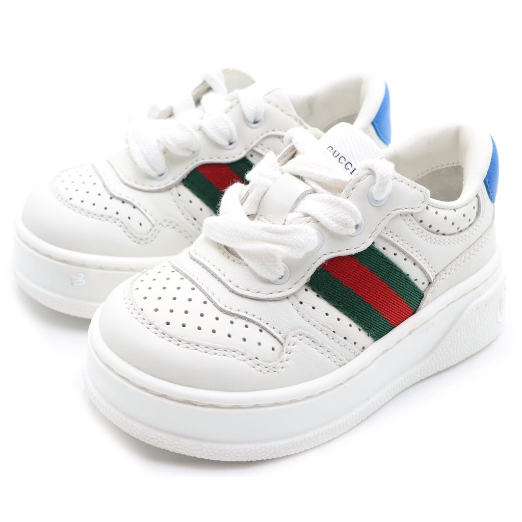 GUCCI(グッチ) チルドレンズ シェリーライン ストレッチ ロートップスニーカー ホワイト 873037 レディース