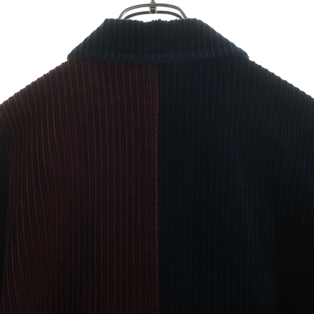 STUSSY(ステューシー) MIXUP CORD JACKET ミックスアップ バイカラー ジップアップ コーデュロイジャケット ブルー/レッド