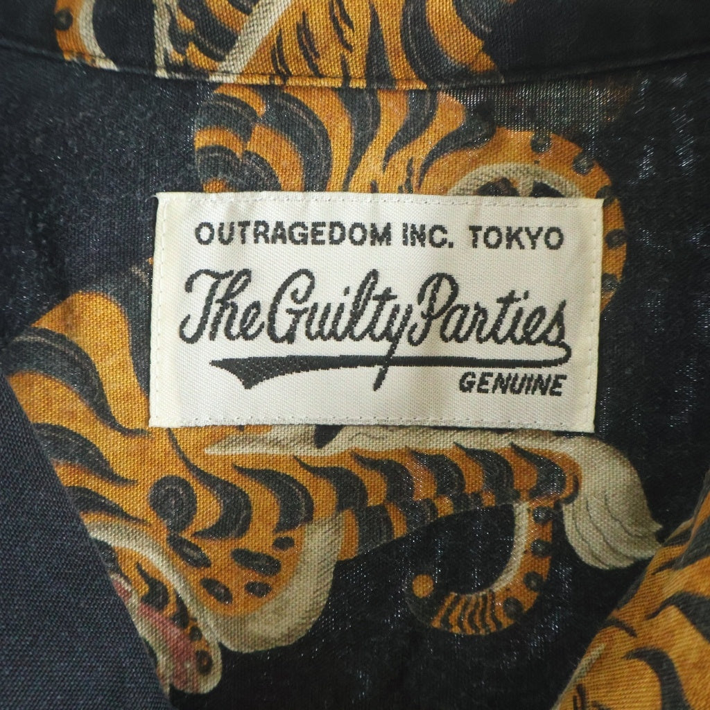 WACKO MARIA(ワコマリア) TAIGERS S/S HAWAIIAN SHIRT タイガーデザイン オープンカラー 半袖シャツ ブラック
