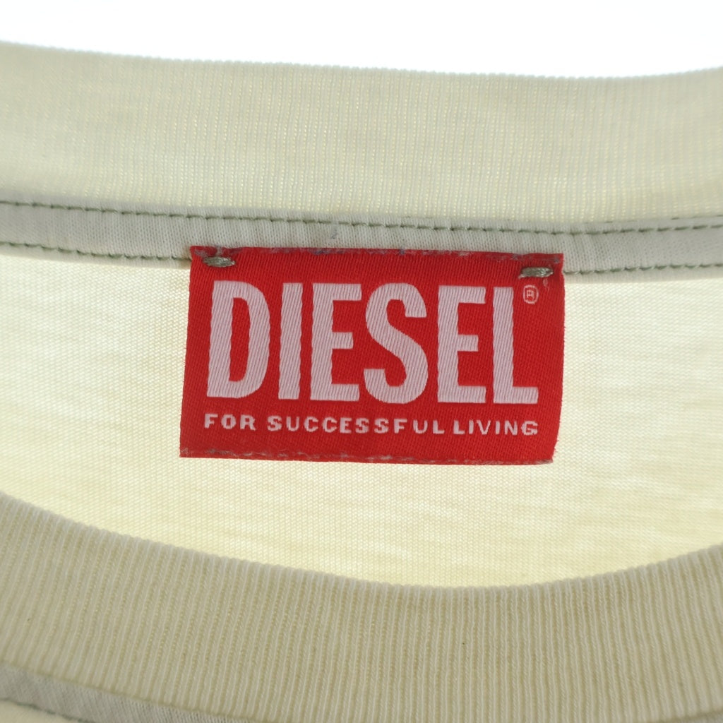 DIESEL(ディーゼル) ロゴデザイン クルーネック カットソー 半袖Tシャツ ベージュ A23799