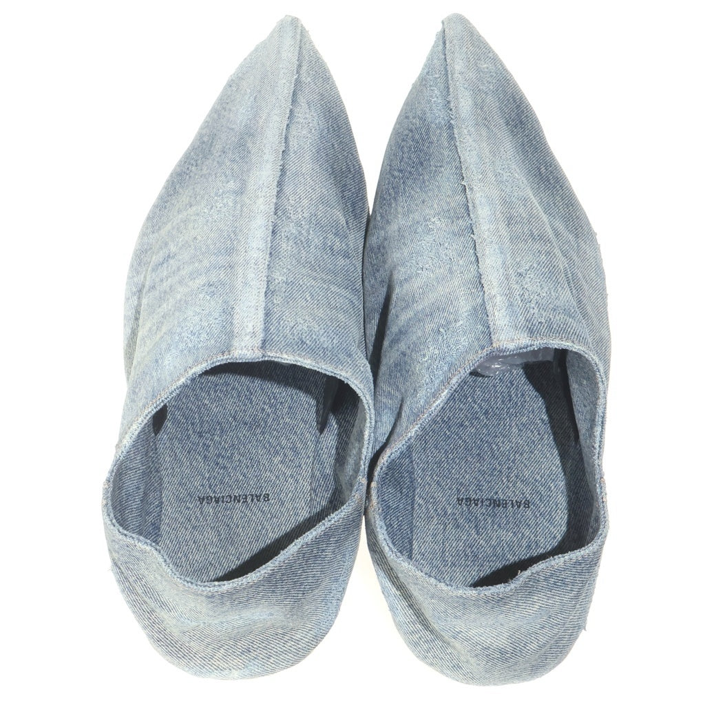 BALENCIAGA(バレンシアガ) FLAT MULE SMOOTH LAMBSKIN フラット ミュール スムース ラムスキン 788347 ブルー