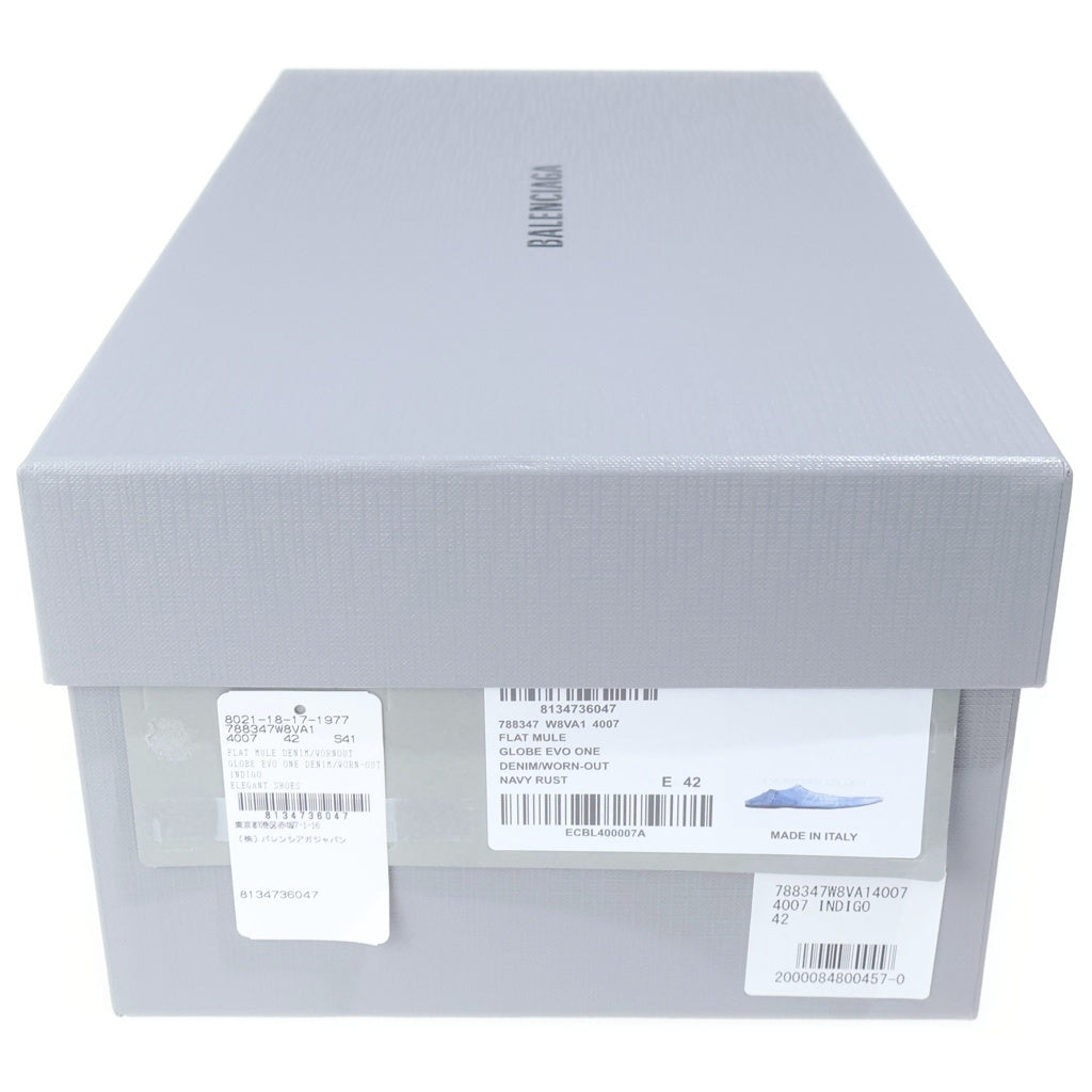 BALENCIAGA(バレンシアガ) FLAT MULE SMOOTH LAMBSKIN フラット ミュール スムース ラムスキン 788347 ブルー