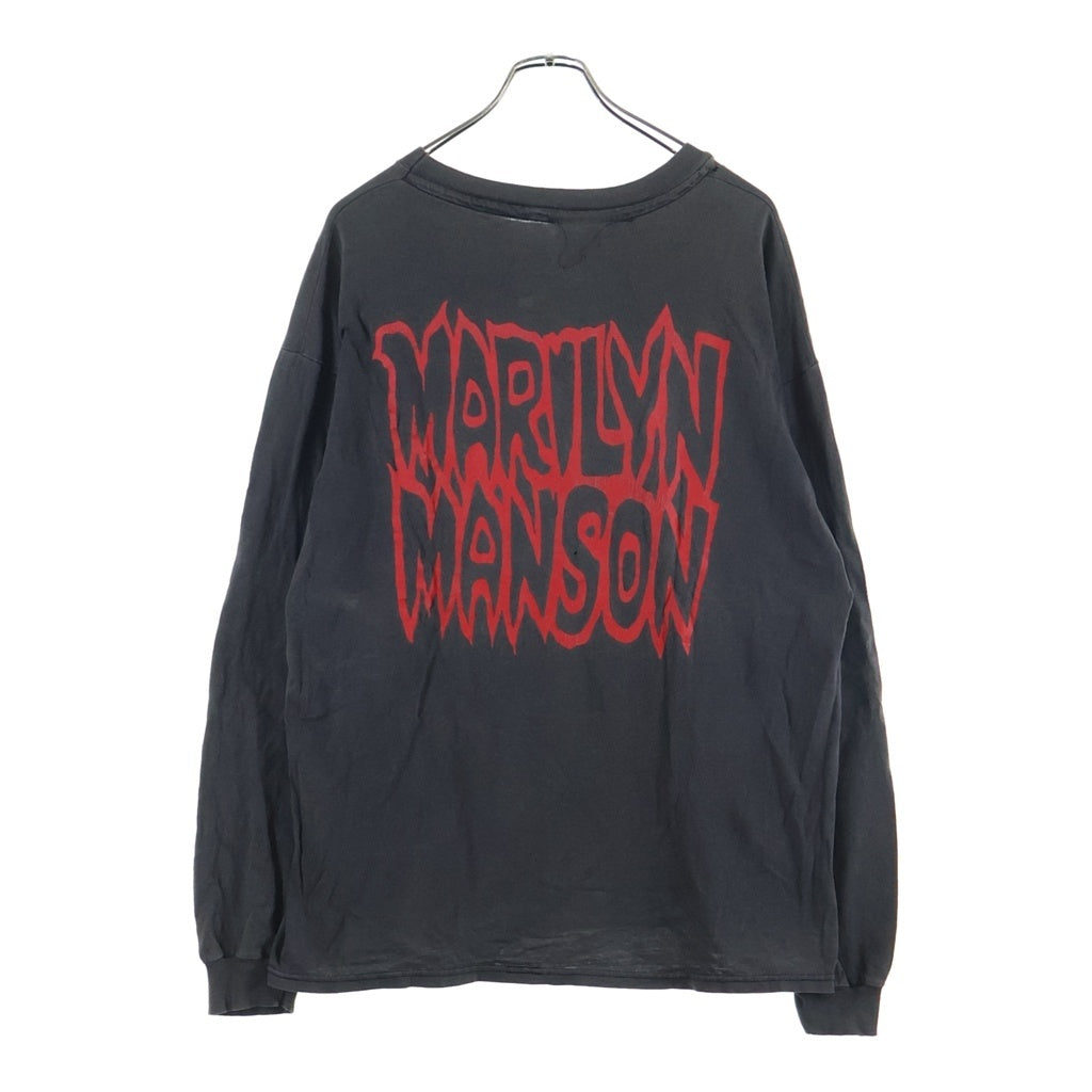 VINTAGE(ヴィンテージ) 90S-00S MARILYN MANSON THE SATANIC マリリンマンソン 両面プリント 長袖Tシャツ ロンT カットソー ブラック