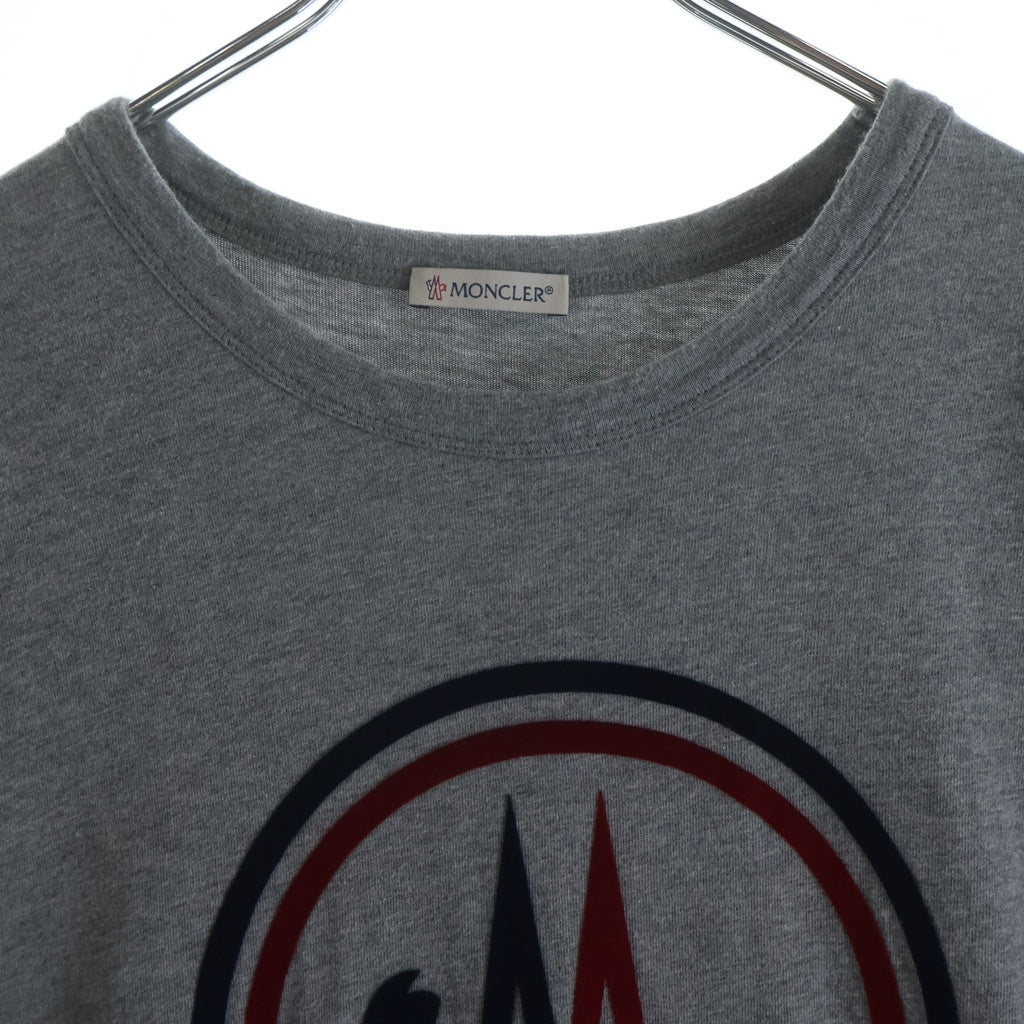 MONCLER(モンクレール) 20SS MAGLIA ロゴデザイン クルーネック カットソー 半袖Tシャツ グレー F20918C74810