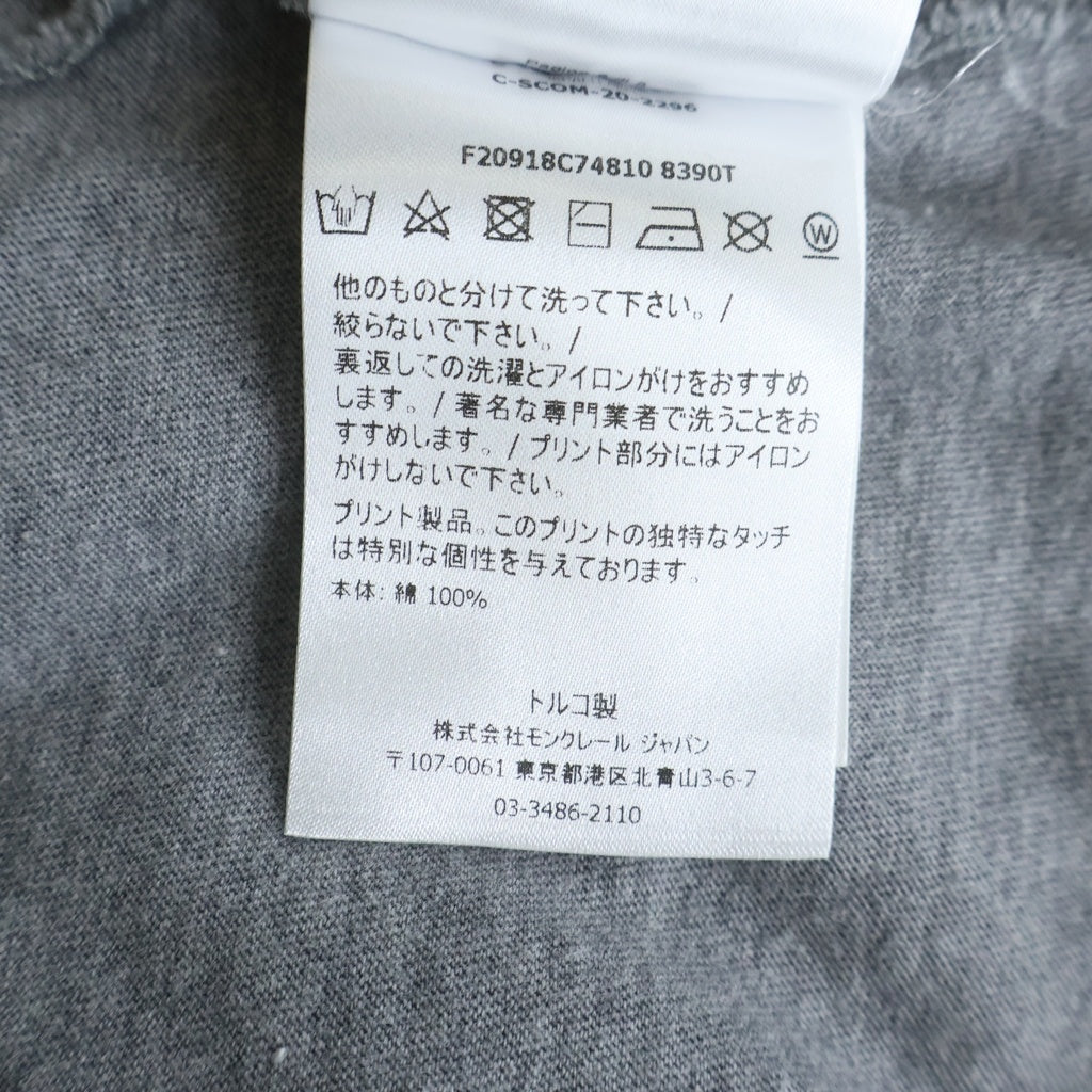 MONCLER(モンクレール) 20SS MAGLIA ロゴデザイン クルーネック カットソー 半袖Tシャツ グレー F20918C74810
