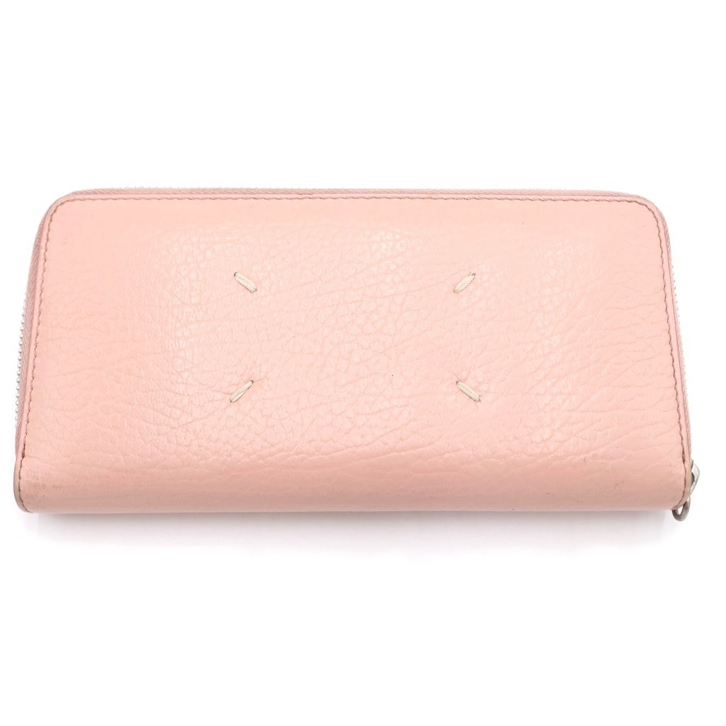 Maison Martin Margiela(メゾンマルタンマルジェラ) 4ステッチ ジップアラウンドウォレット 長財布 ピンク S56UI0110 レディース