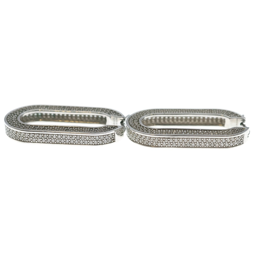 CELINE(セリーヌ) Edwige Crystal Hoop Earrings エドウィジュ クリスタル フープピアス シルバー レディース