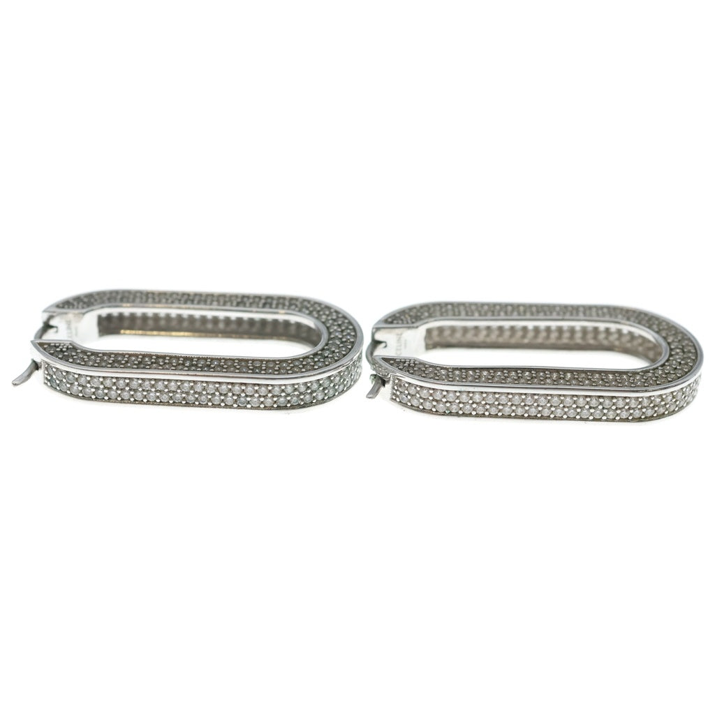 CELINE(セリーヌ) Edwige Crystal Hoop Earrings エドウィジュ クリスタル フープピアス シルバー レディース