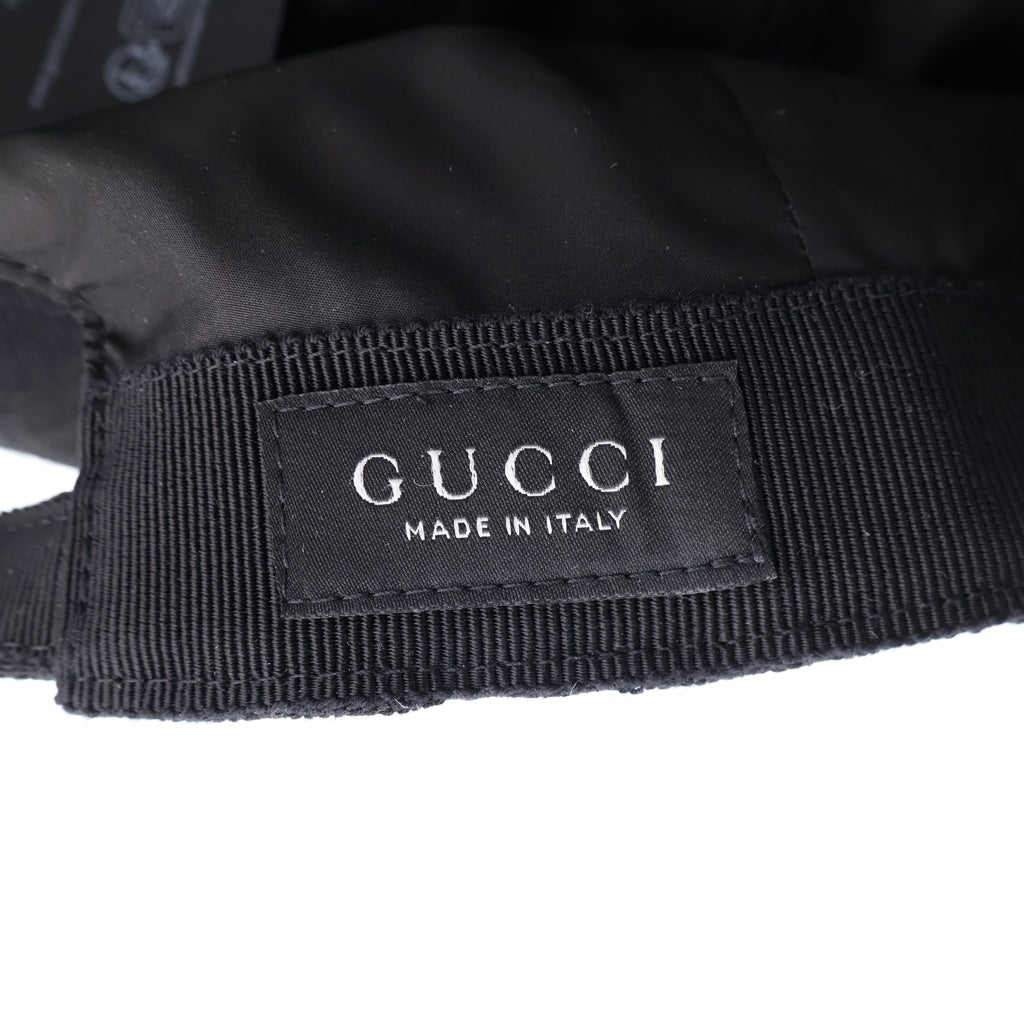 GUCCI(グッチ) GGスプリーム ロゴデザイン ベースボールキャップ 帽子 ブラック 8726324HBJP