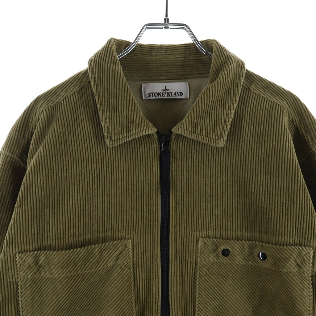 STONE ISLAND(ストーンアイランド) 24AW ロゴパッチ ジップアップ コーデュロイジャケット ブラウン 811511604
