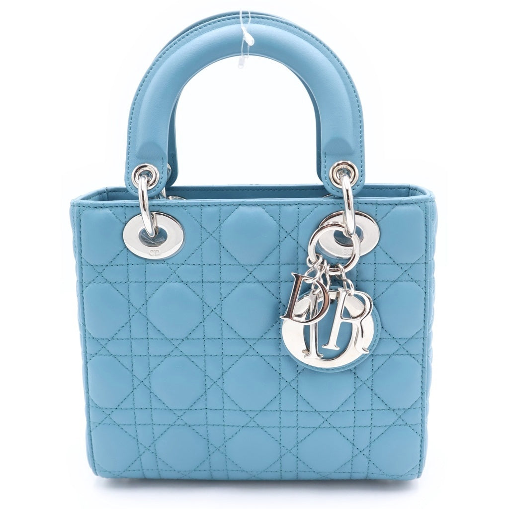 DIOR(ディオール) LADY DIOR レディー ディオール カナージュラムスキン ハンドバッグ ショルダーバッグ ブルー M0531OUQAM73U レディース