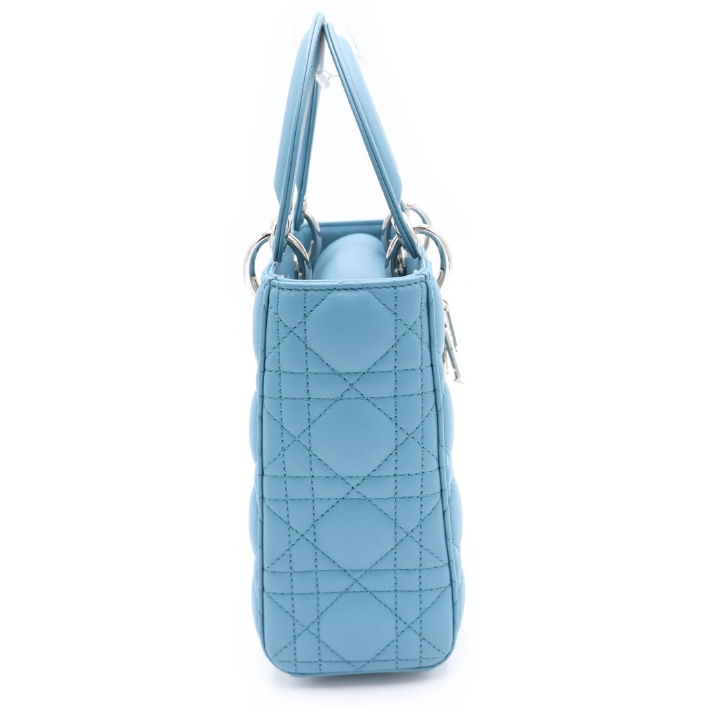 DIOR(ディオール) LADY DIOR レディー ディオール カナージュラムスキン ハンドバッグ ショルダーバッグ ブルー M0531OUQAM73U レディース
