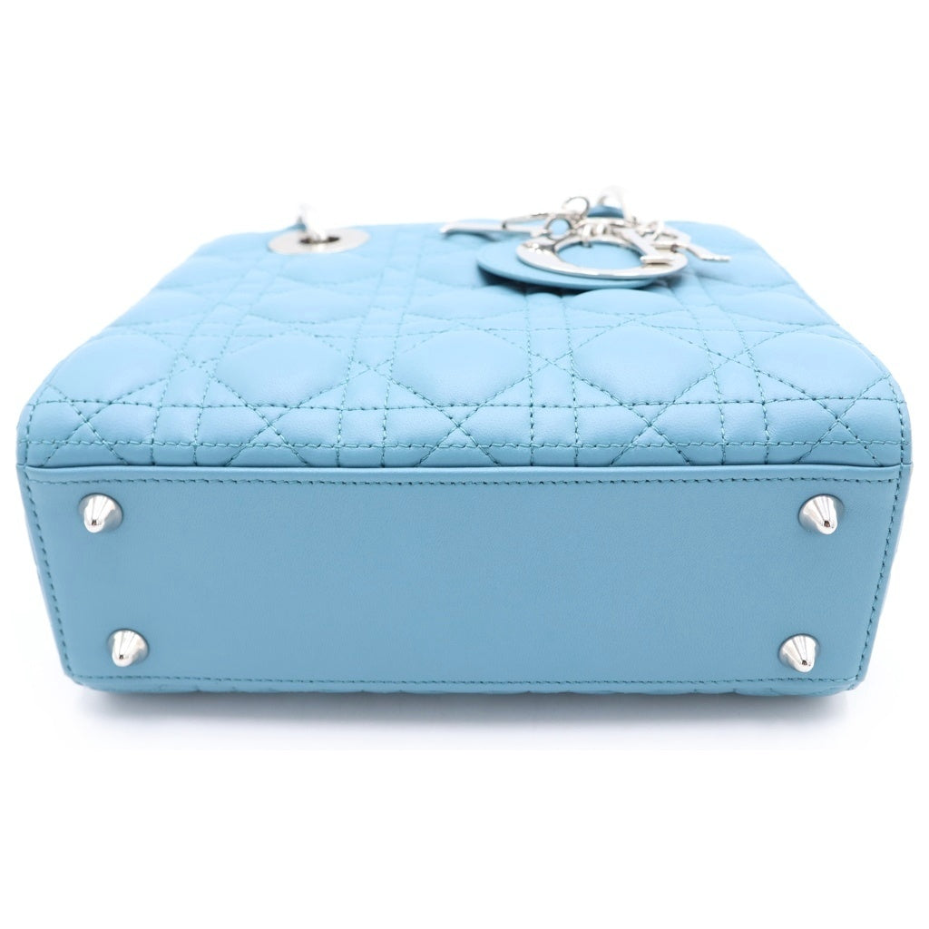 DIOR(ディオール) LADY DIOR レディー ディオール カナージュラムスキン ハンドバッグ ショルダーバッグ ブルー M0531OUQAM73U レディース