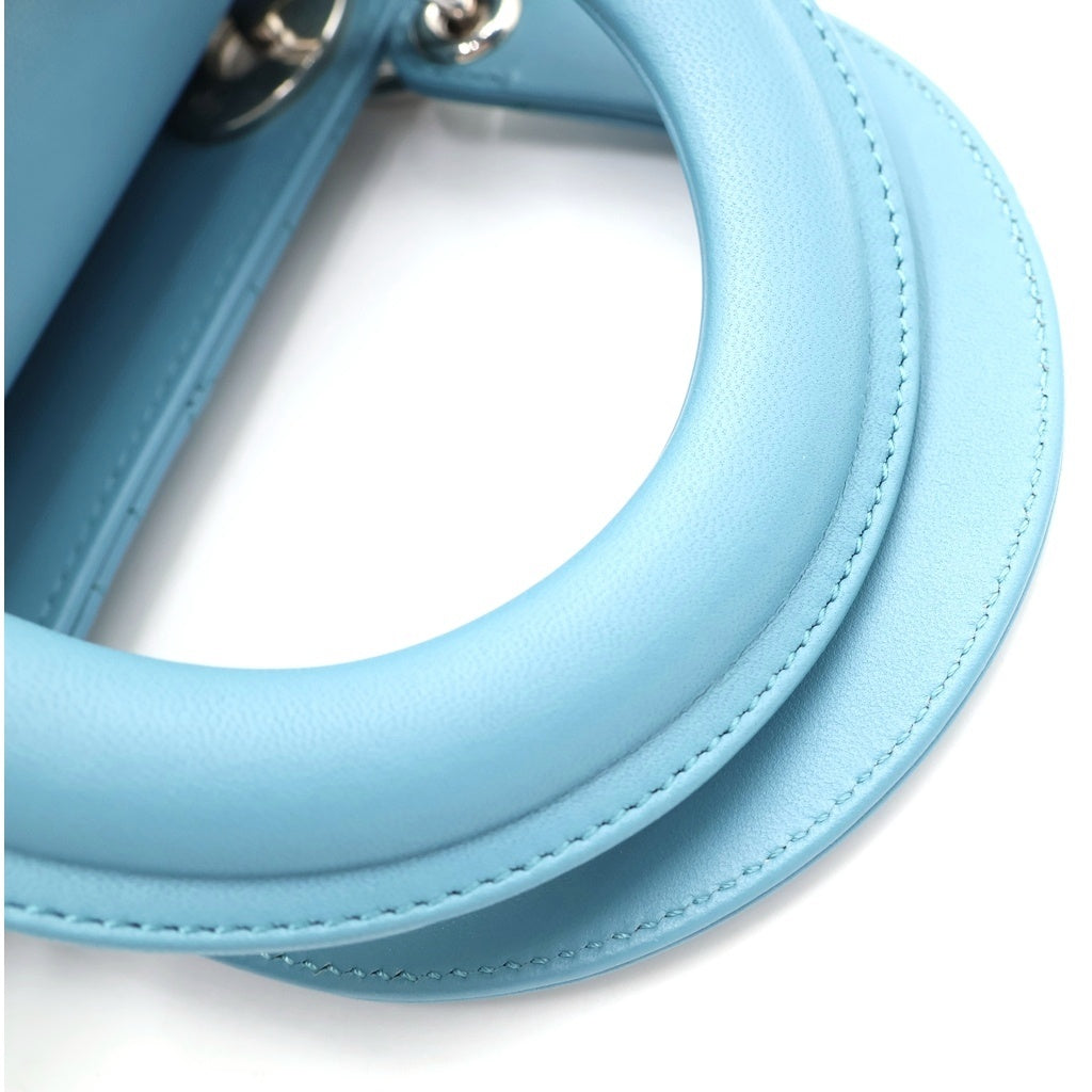 DIOR(ディオール) LADY DIOR レディー ディオール カナージュラムスキン ハンドバッグ ショルダーバッグ ブルー M0531OUQAM73U レディース