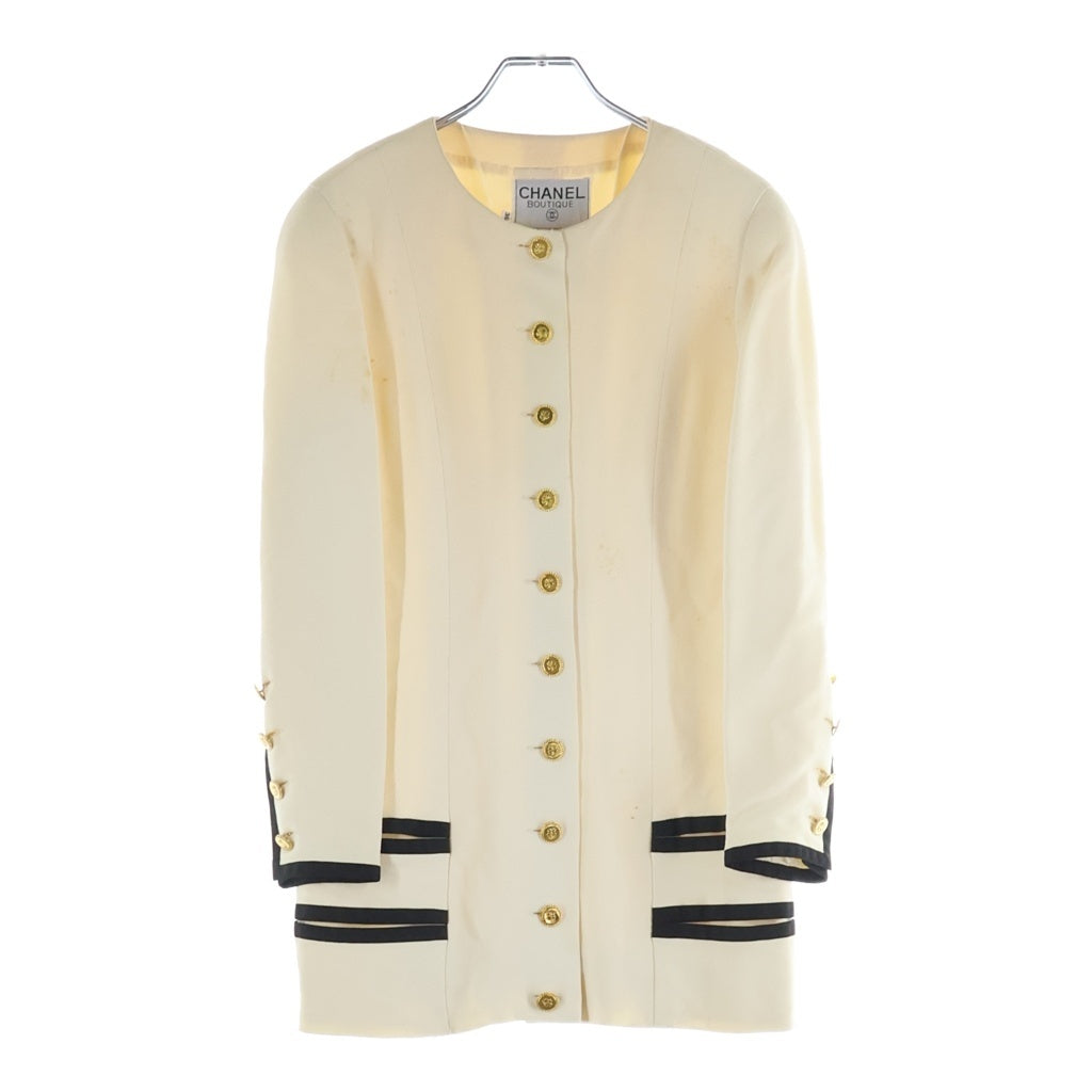 CHANEL BOUTIQUE(シャネルブティック) VINTAGE Wool Tweed Jacket and Long Skirt ヴィンテージ ウールツイードジャケット ロングスカート セットアップ ココマークボタン レディース ブラック/ホワイト