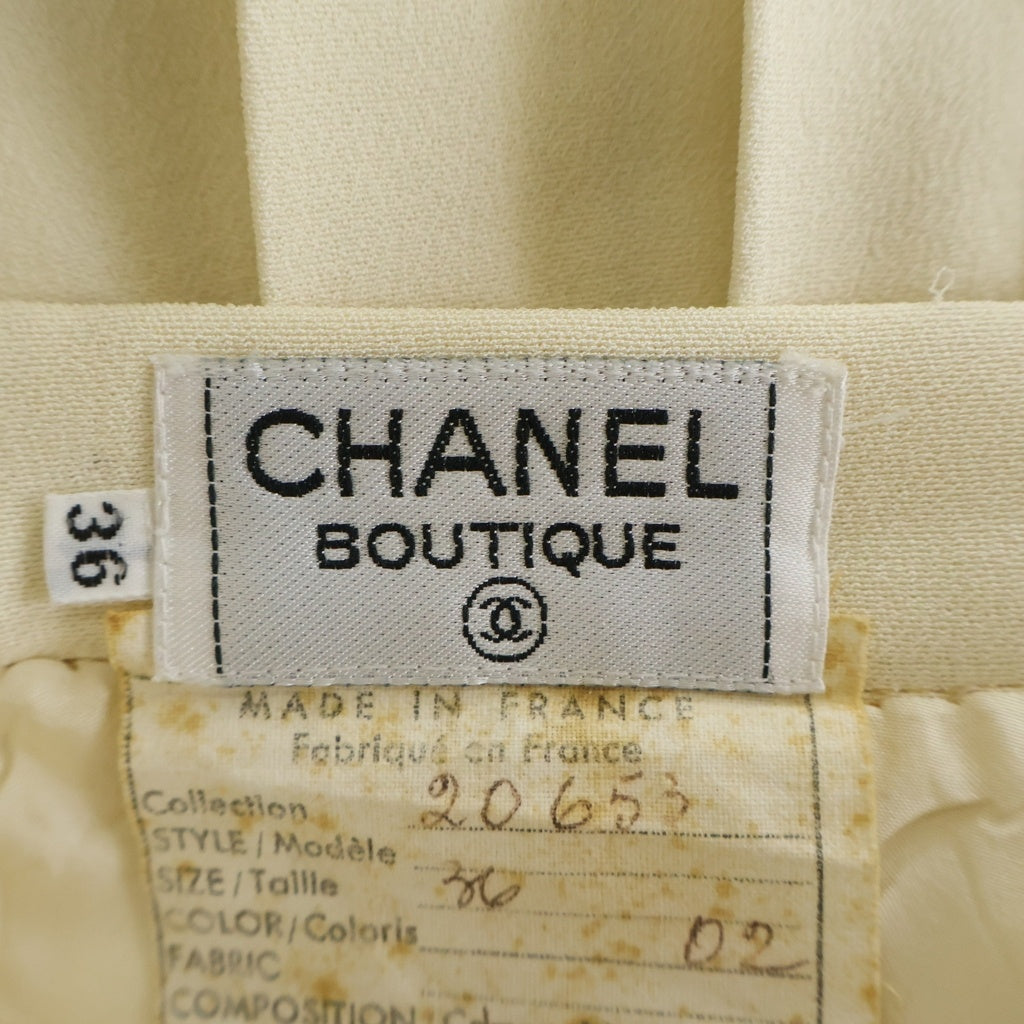 CHANEL BOUTIQUE(シャネルブティック) VINTAGE Wool Tweed Jacket and Long Skirt ヴィンテージ ウールツイードジャケット ロングスカート セットアップ ココマークボタン レディース ブラック/ホワイト
