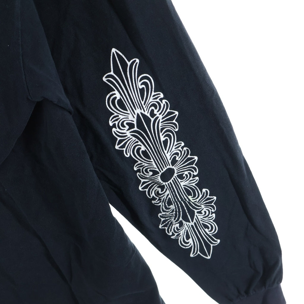 CHROME HEARTS(クロムハーツ) OLD VINE DGGR FLRL オールド ヴァインダガー 袖フローラルクロスプリント 長袖Tシャツ カットソー ブラック