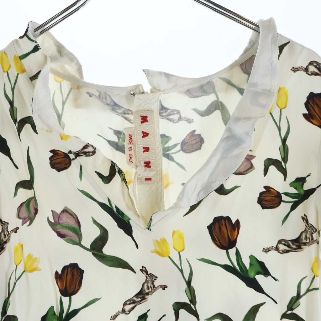 MARNI(マルニ) 25AW 花柄モチーフ ワンピース ドレス ホワイト レディース ABMA1440A1 ABMA1440A1